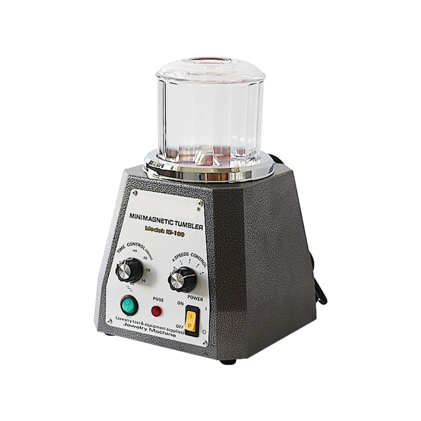 Ewsdsfs One Color Kt-100 Magnetic Tumbler With200g Polishing Needle Jewelry Polisher Finisher Super Finishing Burnishing Machine 2000Rpm