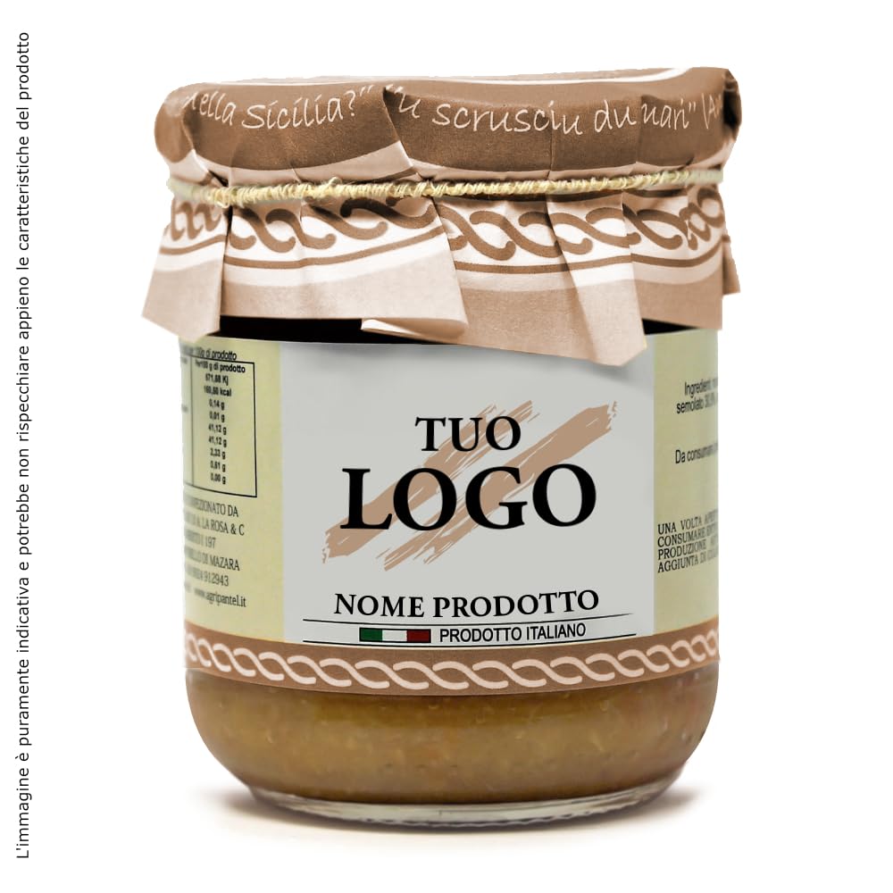 2 cartoni Pesto Pronto alle Mandorle Condimento per pasta con etichetta personalizzabile - Prodotti Tipici Siciliani