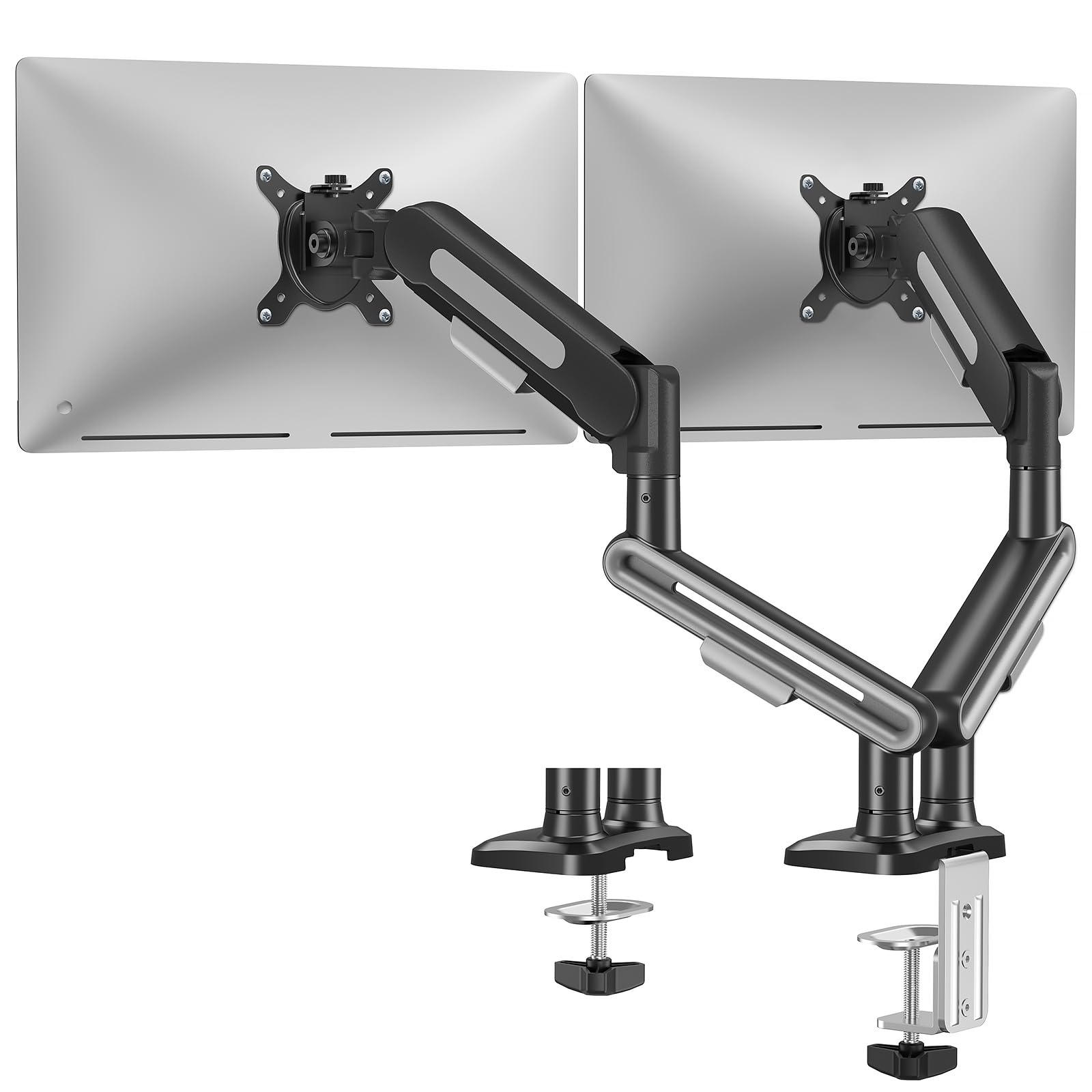 MOUNTUP Dual Monitor Mount Holds 4.4-26.5lbs, Heavy Duty Monitors Arm for 39 37 34 32 27inch,Double Monitor Stand for 2 Monitor, Height Adjustable