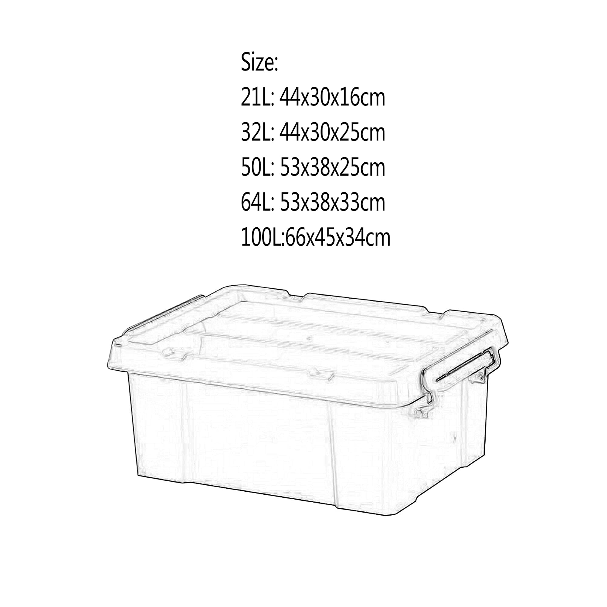 Scatola Portaoggetti Sotto il Letto, Fibbia Sigillata con Coperchio Può Essere Impilata Scatola Portaoggetti in Plastica, Adatta per il Fondo Del Divano Della Camera da Letto/Azzurro/100 Lit