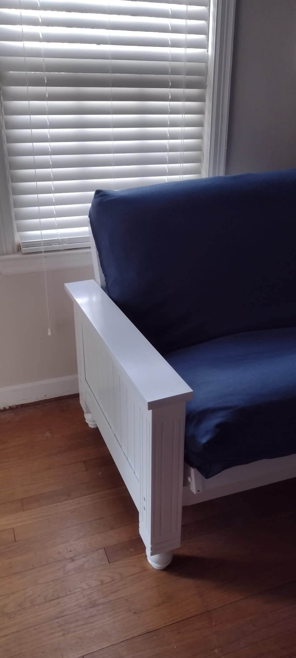 59/mo Finance Nirvana Futons Cottage White Futon Frame with Storage Drawers Queen Size