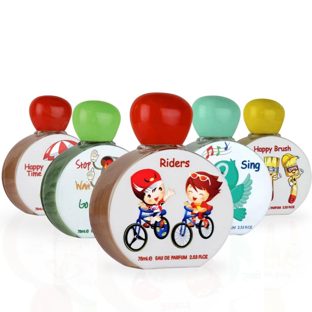 Lattafa Happy Brush, Time, Stop Wait Go, Riders, Sing for Kids EDP Sprays 75ML (2.5 OZ) Pride | Fresh, Sweet & Fun Scents for Playful Moments (MAGICAL COLLECTION)