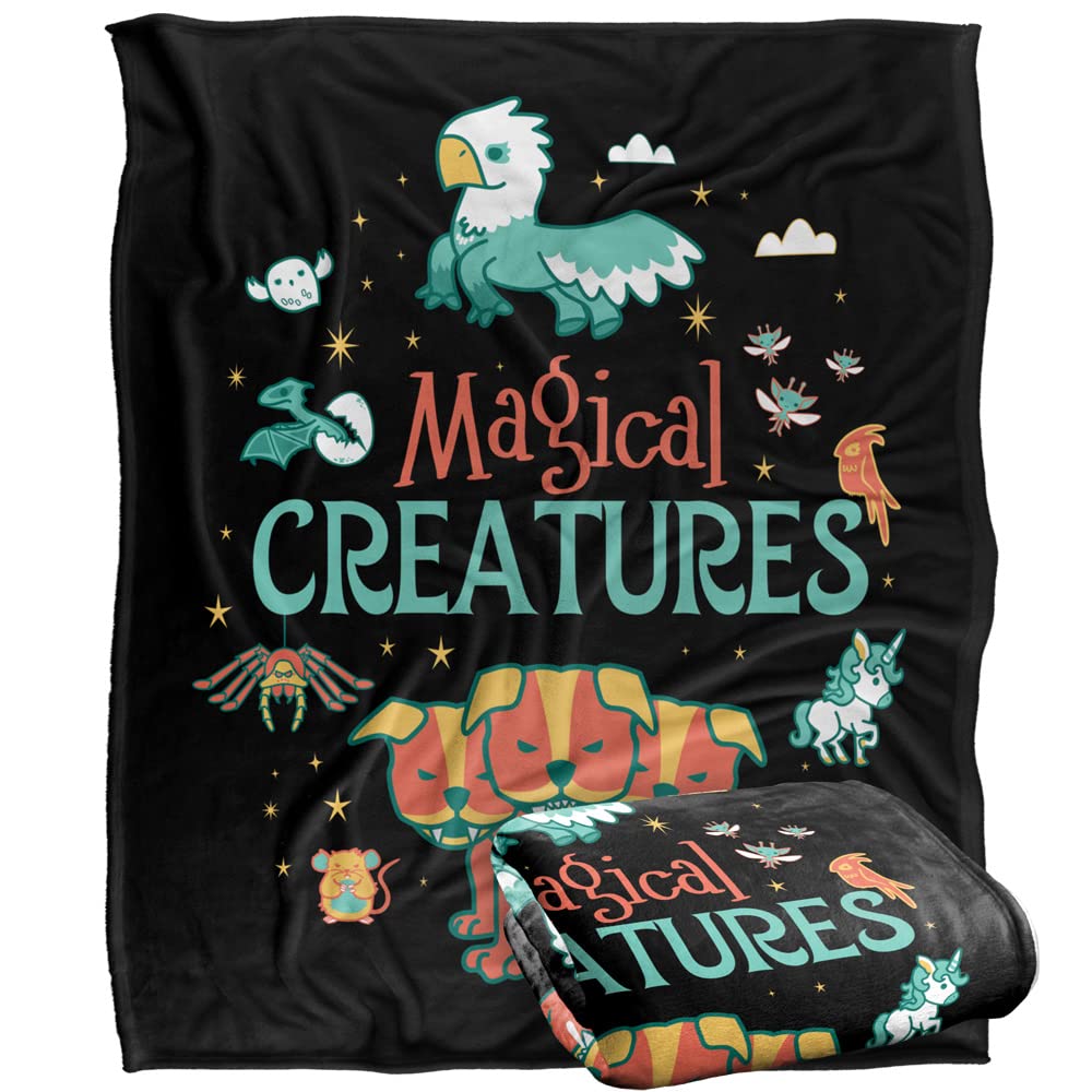 HARRY POTTER Magical Creatures Officially Licensed Silky Touch Super Soft Throw Blanket 152 x 127 cm