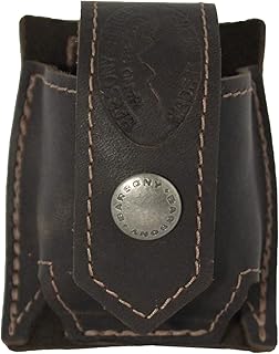 New Barsony Brown Leather Belt Clip Revolver Single Speed Loader Pouch for .22 .38 .357 Revolvers - Barsony