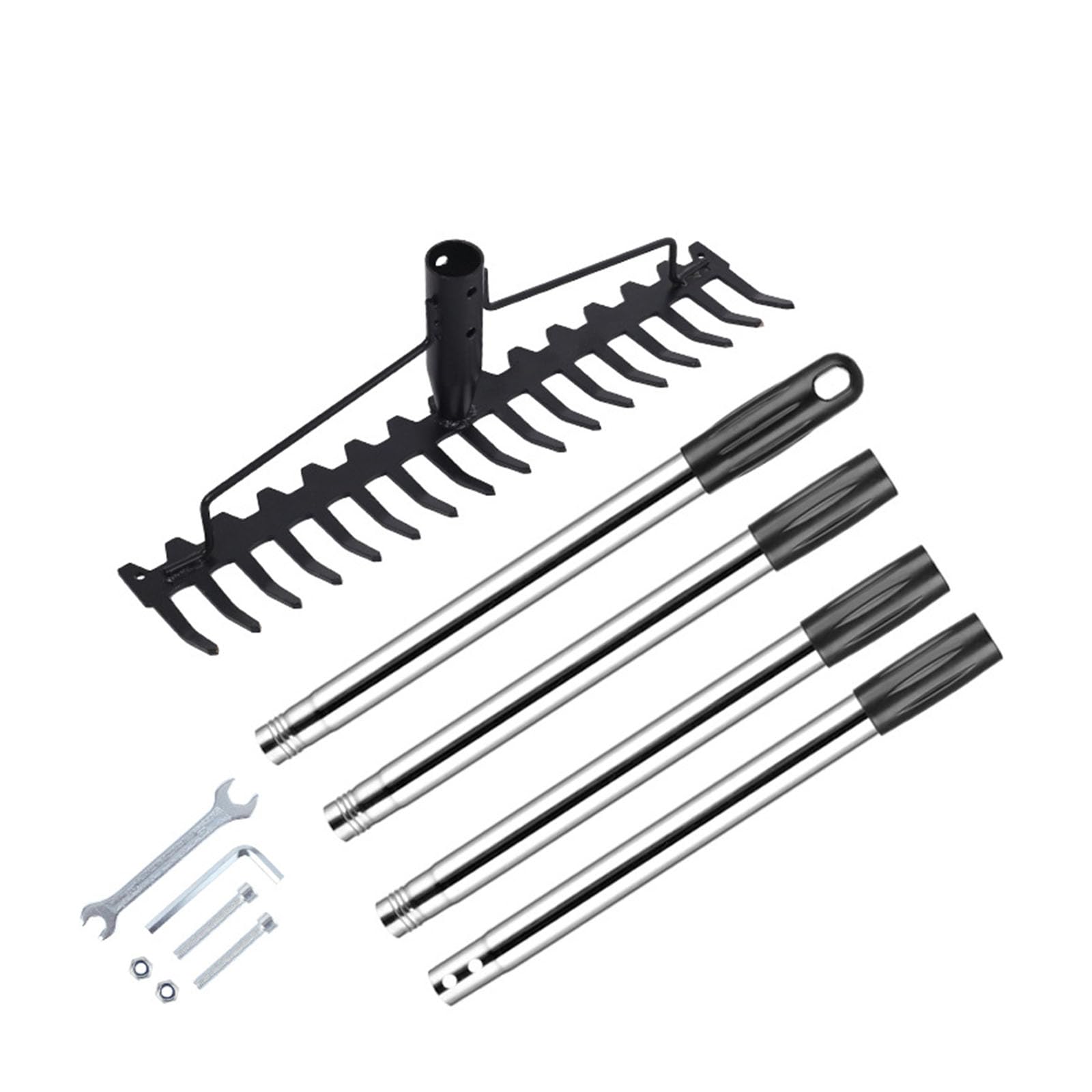 Pxzh B Length 17 Prong Metal Garden Tool Excellent For Reaking Soil And Smoothing Grass Areas Permanent Garden Tool