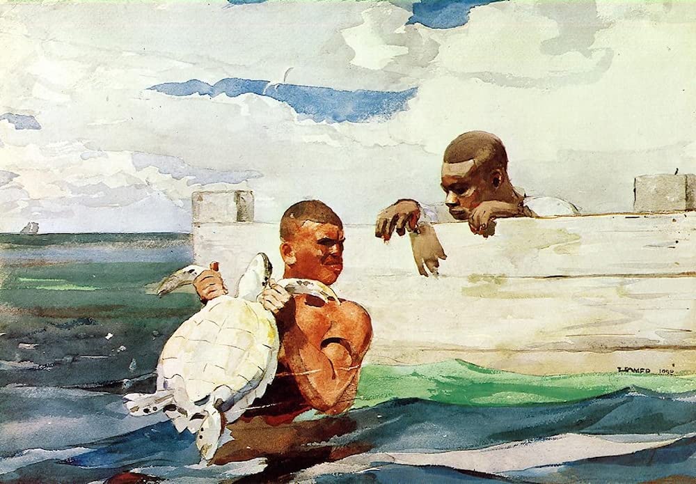RZHRHJES Famous Painting Poster Art Canvas Print Retro Picture the Pond by Winslow Homer Poster Wall Art for Home Decor 60x90cm
