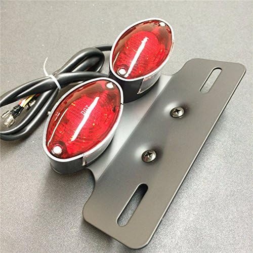Miniatura 7 de HONGK - Luz de matrícula de freno de motocicleta universal ojo de gato personalizado NEGRO ROJO [B01C0SS2AO]