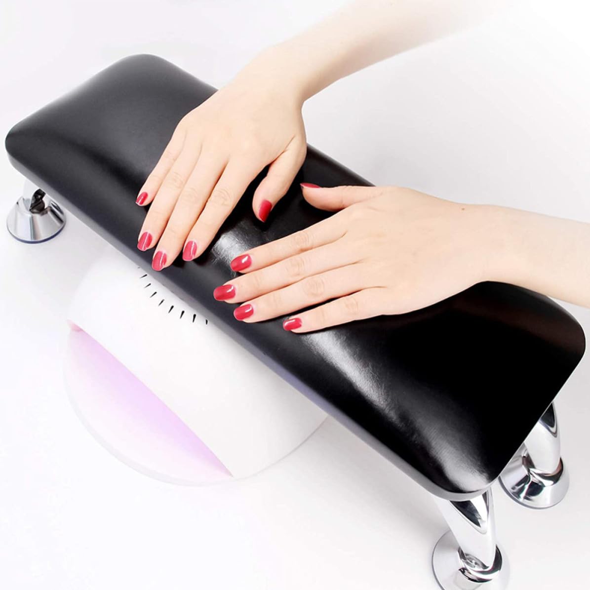 Cuscino Pratico Microfibra in Manicure Nero Poggiamano e Accessorio Resistente, Protegge Dalla Polvere Tavolo Salone Unghie e Uso Personale