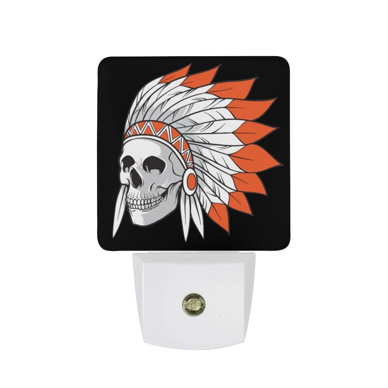 Nqrxadcrt Style Indian Skull Night Light Plug In Wall Lights Bedside Lamp Bedrooms Home Hallways Decoration