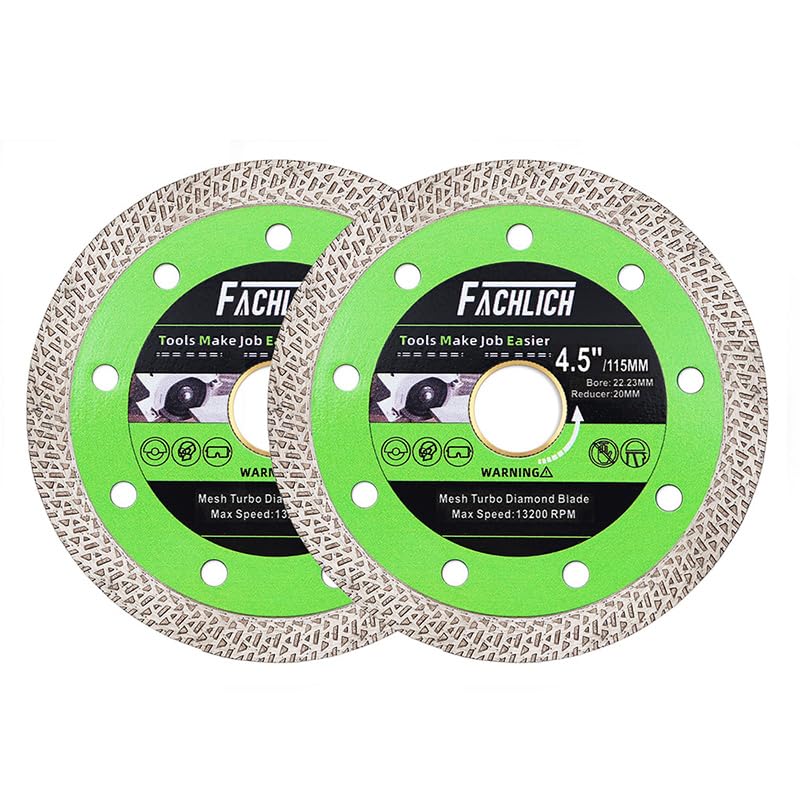 Diamond Porcelain Saw Blade 4-1/2" 2pcs Tile Blades 115mm for Cutting Porcelain Tiles Granite Marble Ceramics