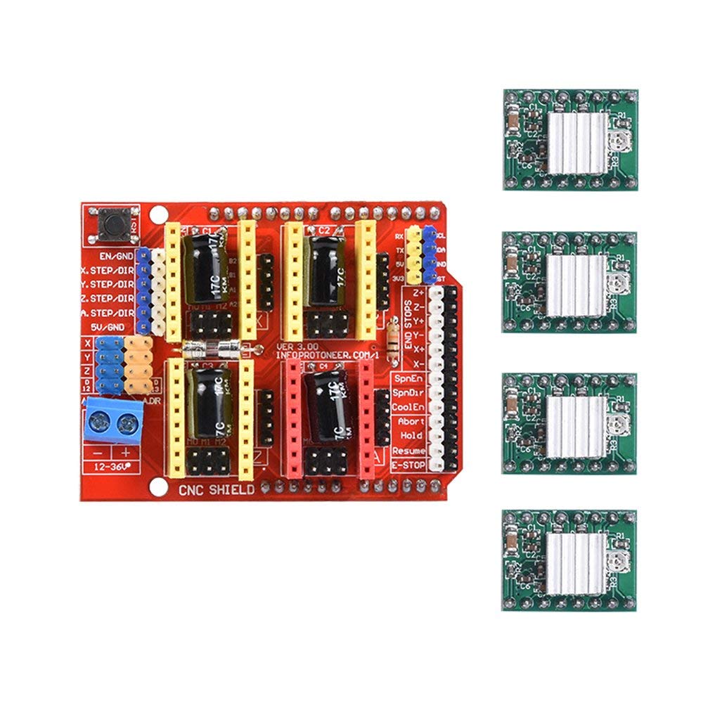 REES52 CNC Shield V3.0 Expansion Board for iduino with 4pcs A4988 Stepper Motor Driver with Heatsink kits for iduino (B07VNQ2WDG) Amazon Price History, Amazon Price Tracker
