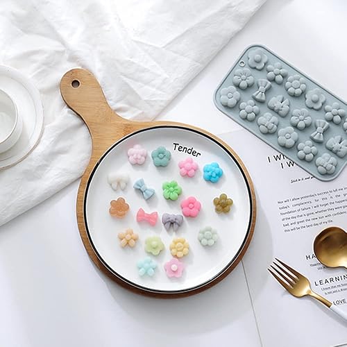 Miniatura 1 de Moldes de silicona para lazos de flores, 2 moldes de silicona para pastel de fondant de crisantemo, mini molde de flor para cupcake, chocolate,