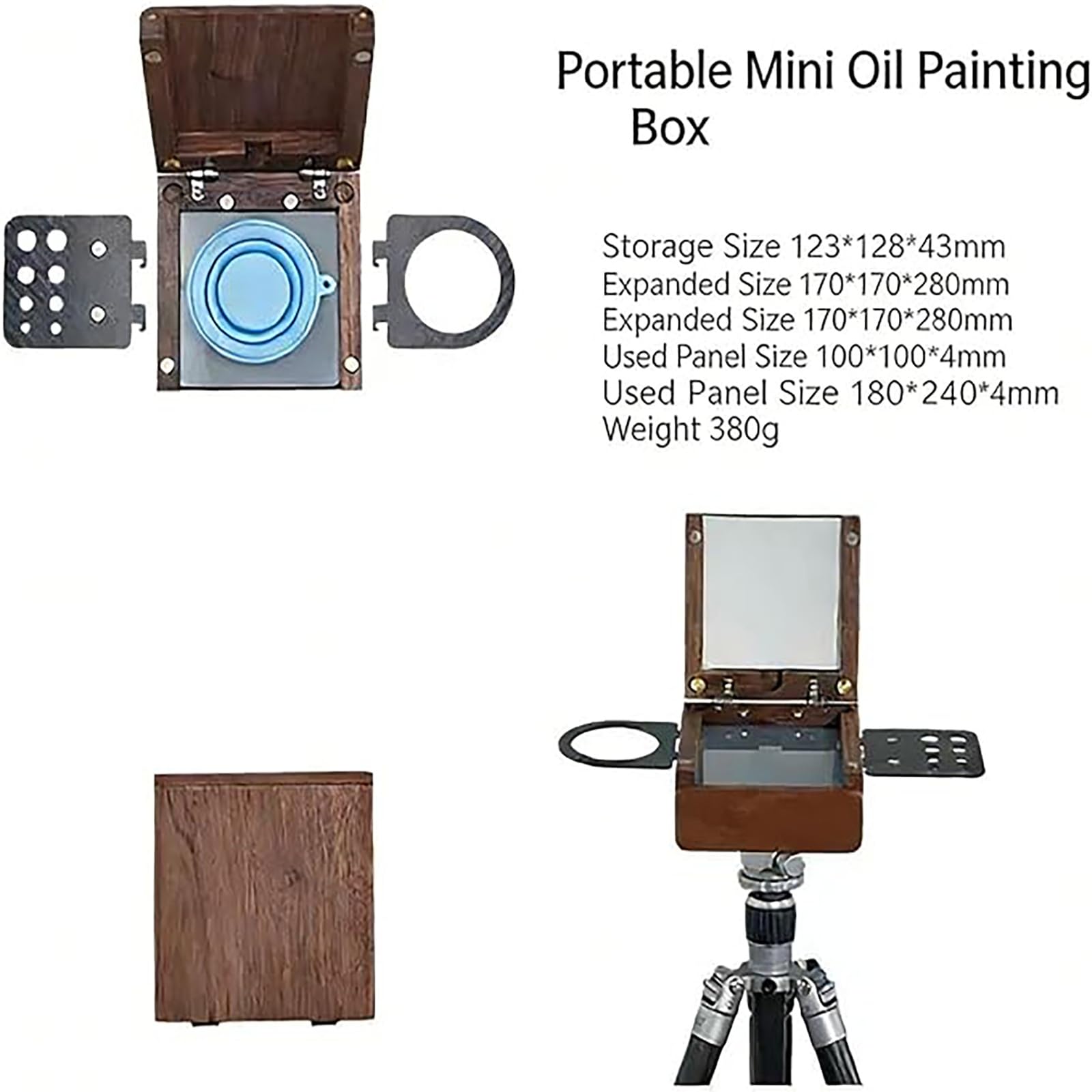 Caballete de aire plegable portátil con configuración rápida, compartimento de almacenamiento para bocetos, acuarela, pintura al óleo, artistas, estudiantes