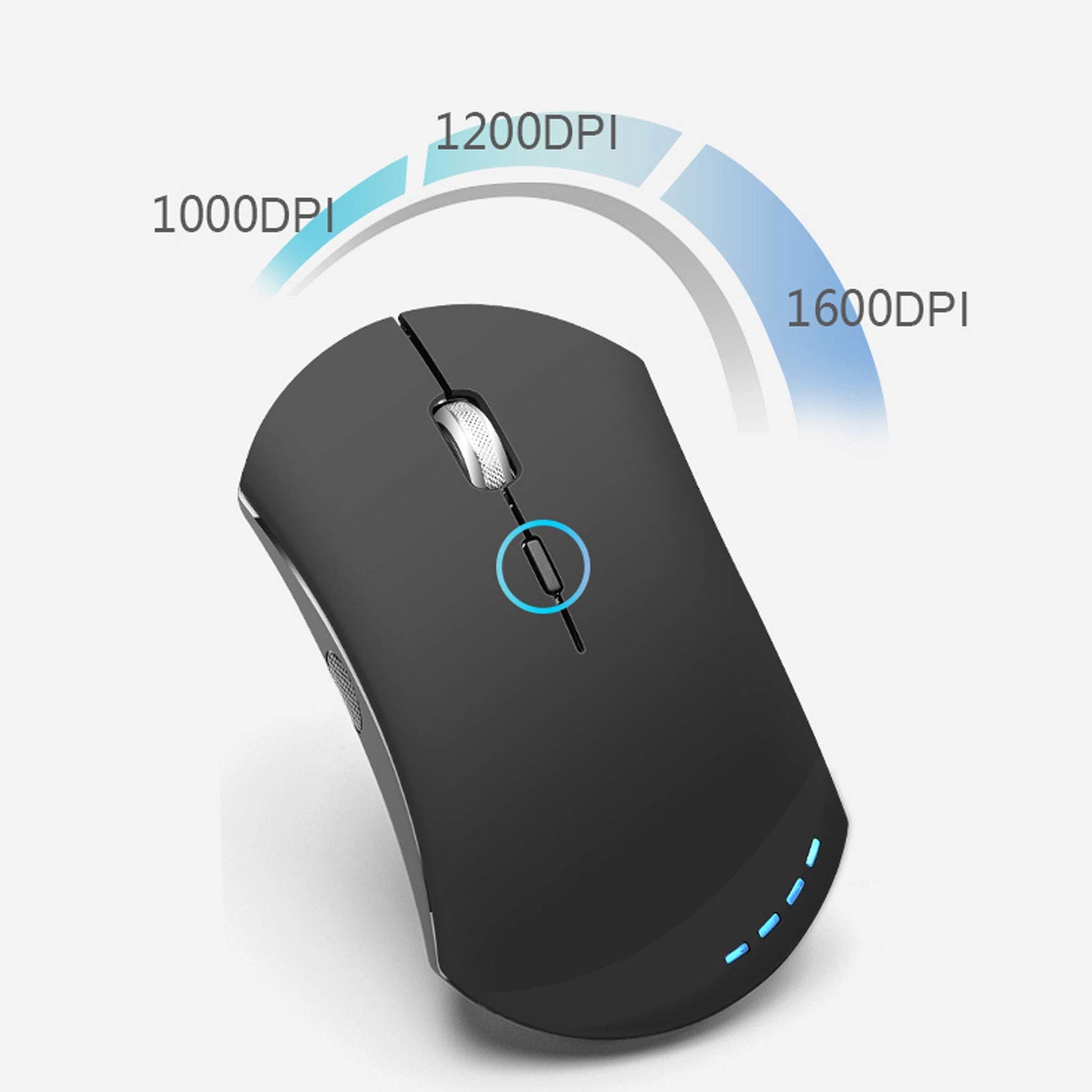 PENGQ Mouse Wireless Ultrasottile 2.4G, Rumore Inferiore, Adatto per PC, Notebook Computer, Computer Desktop, Mouse Ottico Mobile Portatile. (Color : Silver)