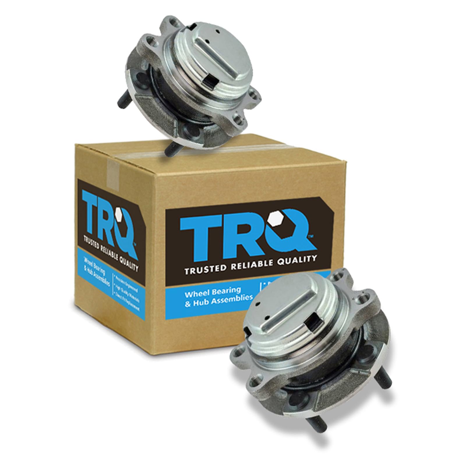TRQ Front Left and Right Wheel Bearing and Hub Assembly Set 2 Piece