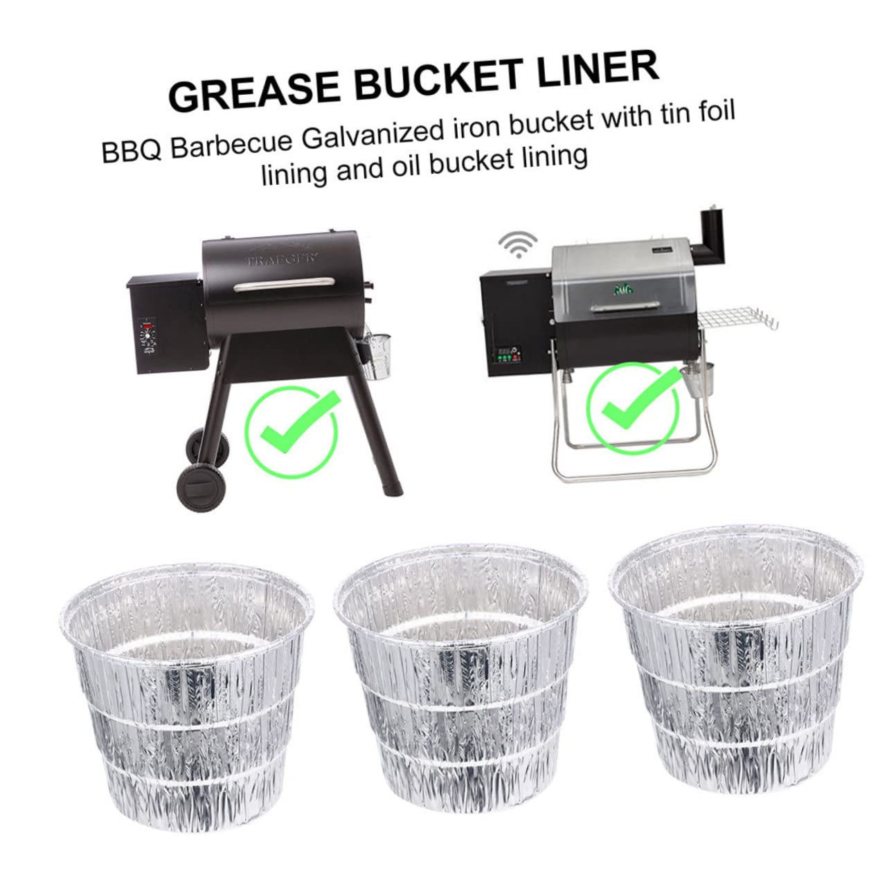 HEMOTON 10pezzi Secchio Grasso BBQ Sacchetti USA e Getta per Raccolta Olio e Grasso Contenitore Gocciolante per Barbecue Gas Carbonella e Campeggio Facile da Pulire per Grigliate Outdoor