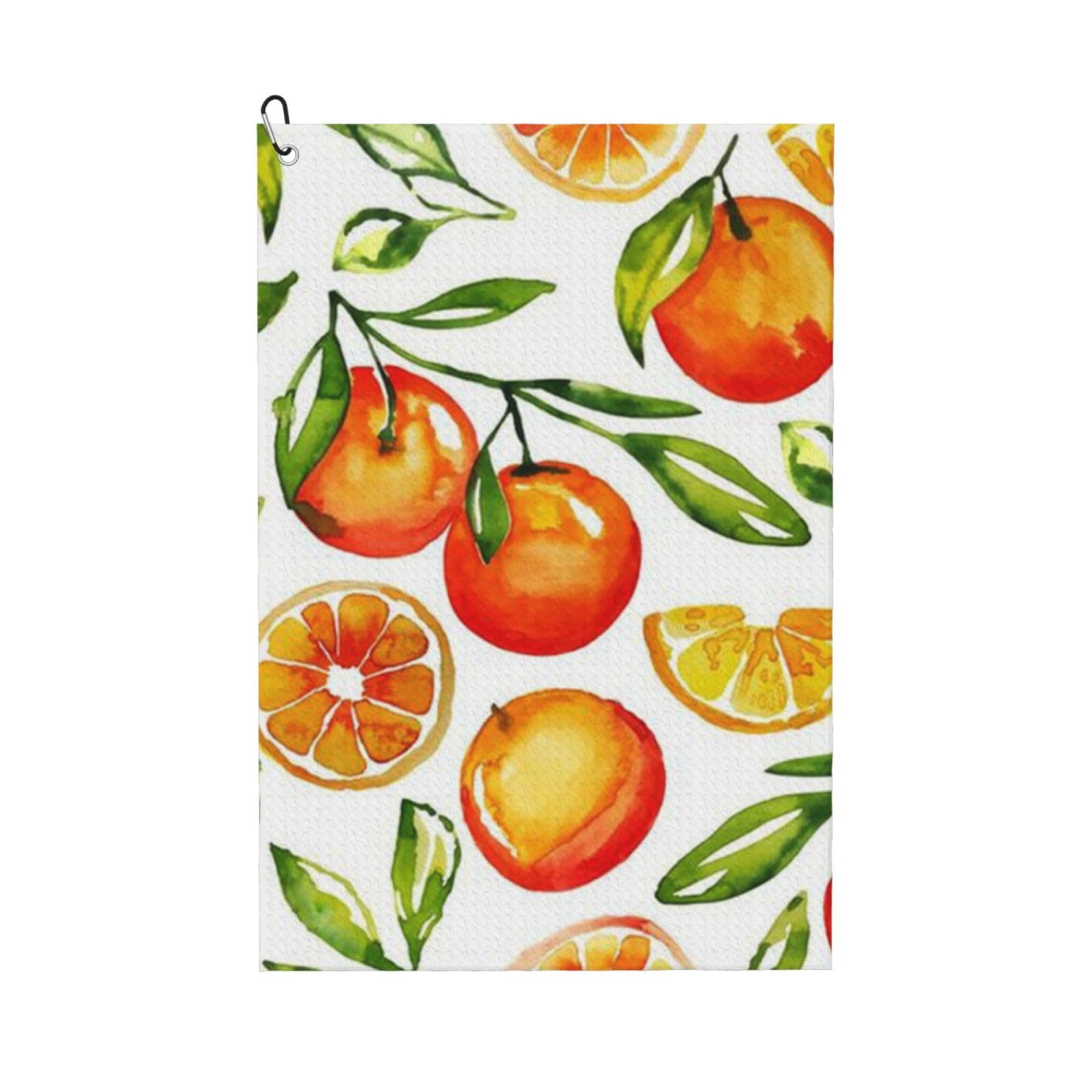 Hnnkloy Orange Citrus, 16x24 in Portable Waffle Golf Towels with Carabiner Clip for Golf Bag