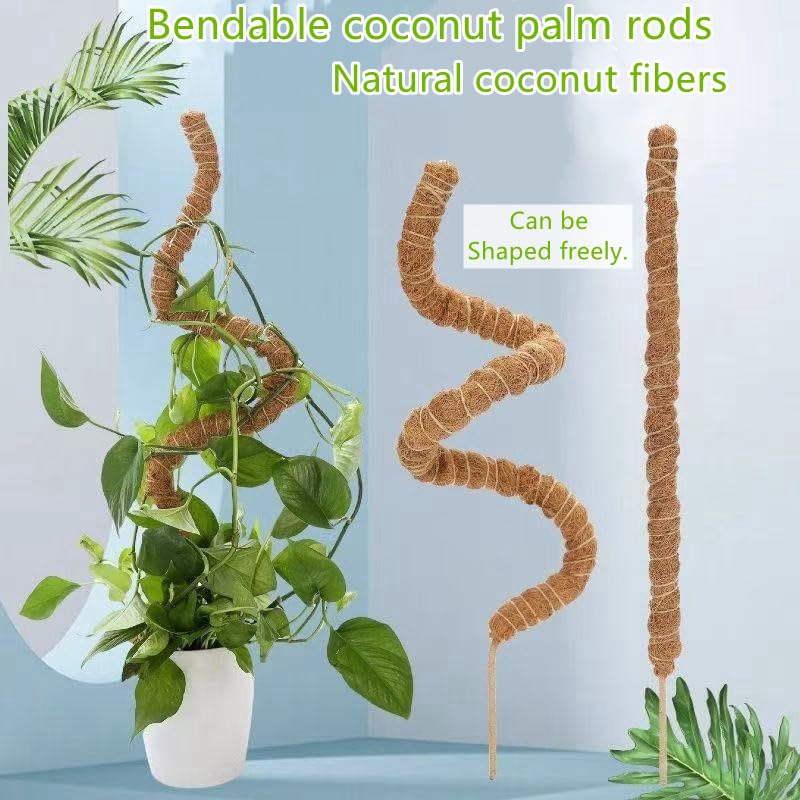 Moss Pole,2 Pack 28 Inch Monstera Plant Support, Upgraded 7mm Aluminum core Moss Poles for Climbing Indoor Plants DIY, Coco Coir Plant Pole Moss Plant Stick Support Stake Kit for Potted Plants Pothos