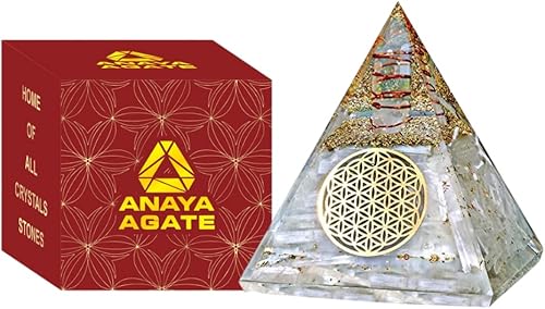 Miniatura 10 de Anaya Agate Orgone Pyramid  Rainbow Moonstone Orgonite Crystal Pyramid  Orgonite Pyramid for Mental and Spiritual Enhancement  Meditation Pyramid