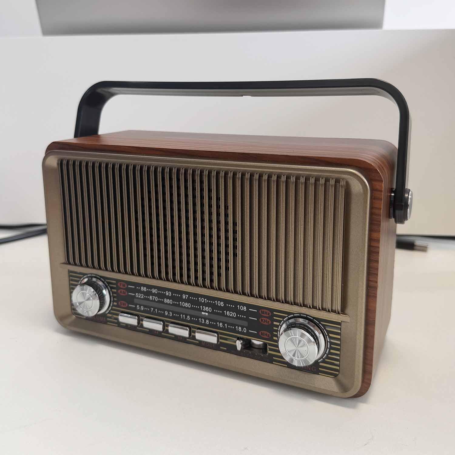 Przenośne wielofunkcyjne radio w stylu retro – pasma AM/FM/SW, Bluetooth, AUX, TF/USB, długa żywotność baterii, idealne do domowego i zewnętrznego sprzętu survivalowego