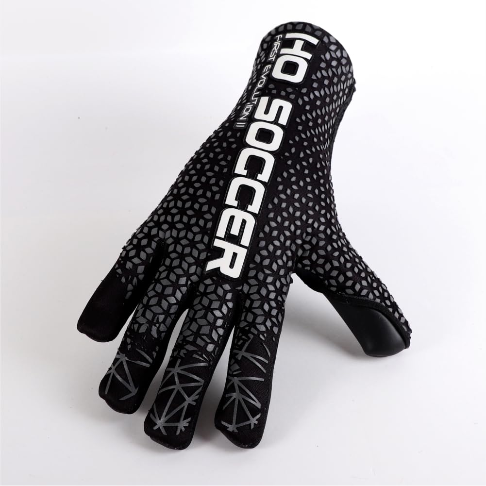 HO Soccer Pro Evolution Negative Blackout Guanti da portiere, unisex, per bambini, nero/argento, 4,5