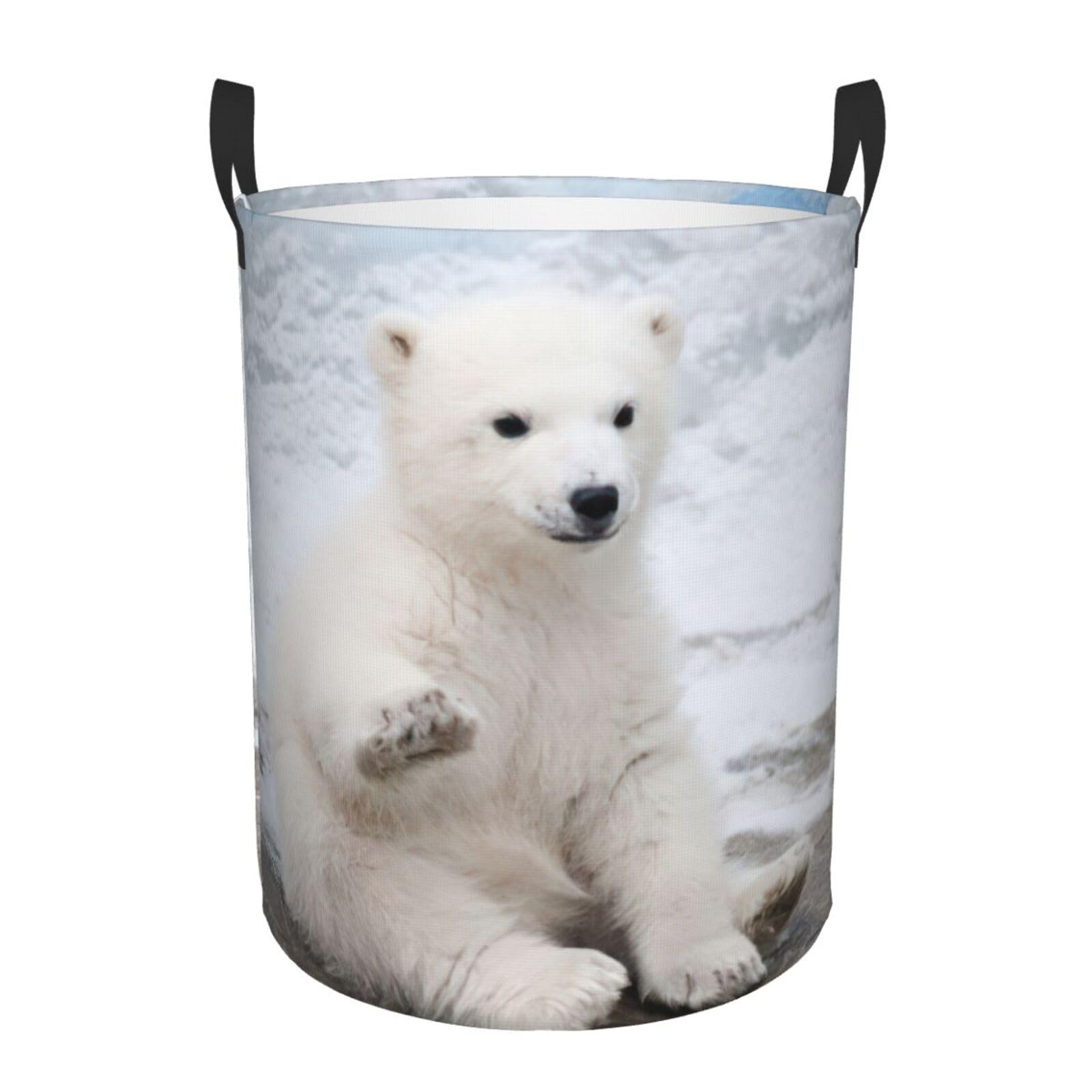 Panier à linge bébé ours polaire : douceur et rangement de couvertures pour chambre d'enfant