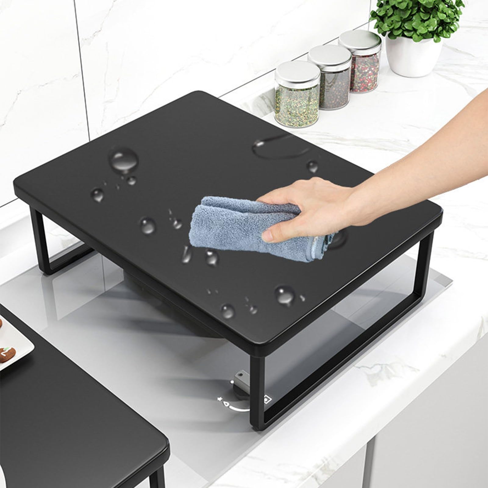 Copertura per piano cottura a induzione con piedini alzata per piani di lavoro, protezione per fornelli a gas e HeatResint, 30 x 54 x 14 cm, ideale per uso domestico