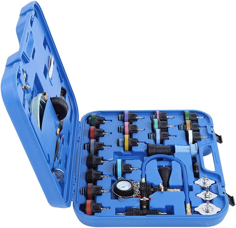 28Pcs Universal Car Water Leak Tester Cooling System Detector Tool Kit Auto Repair Tool