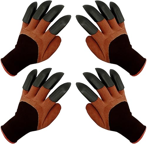 FONIRRA Guantes de jardín con garras, 2 pares para excavar malas hierbas, tirar de garras de jardín, guantes de trabajo protectores para exteriores