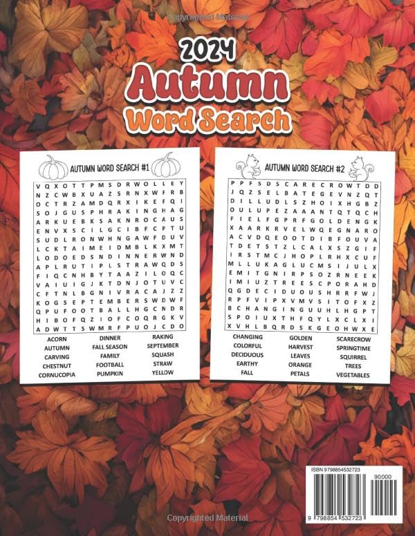 Large Print 1200+ Words Autumn Word Search: A Fun and Relaxing Large Print Word Find Puzzle Book for Adults and Seniors, Fall Word Search Puzzles With Solutions - Image 2