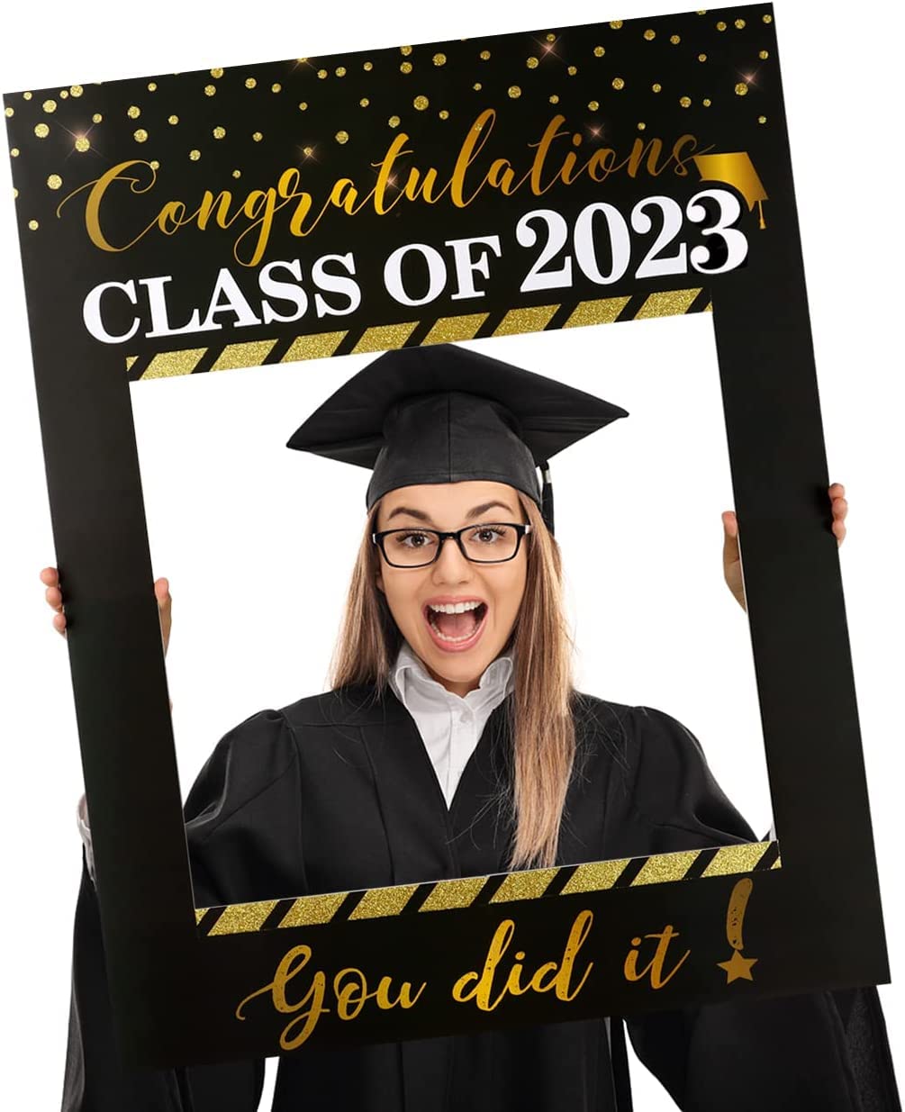 Buy POPGIFTU 2022 Large Size Graduation Selfie Photo Frame, Black and