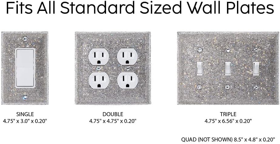 Bling Rhinestone Wall Plate Cover (Single Blank)