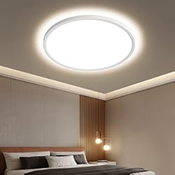 Techos Panelados OTREN Plafon Luz LED Techo 36W, Ø30CM Lampara Downlight Panel Superficie 4000K, 3240LM Plafones Modernas Redondo IP44 para Baño Pasillo Balcón Cocina Dormitorio Pared, Blanco Natural