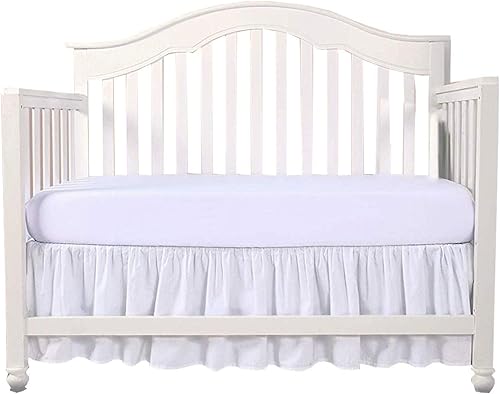 Falda de cama de cuna, con volantes de polvo, 100% algodón natural, falda de cama dividida, accesorio de ropa de cama para bebé, niños y niñas, ropa