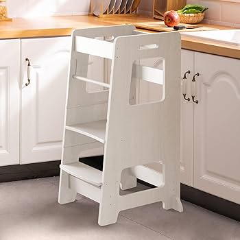 WOOD CITY Kitchen Step Stool for Kids and Toddlers with