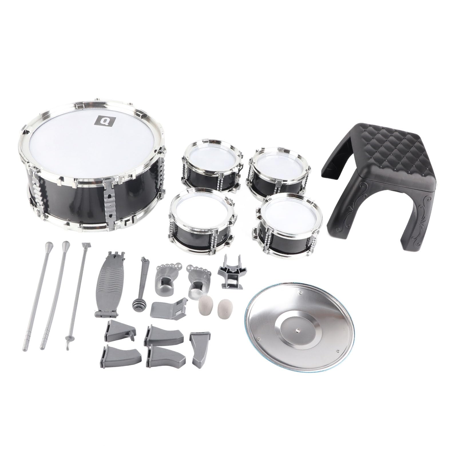 Set di Batteria per Principianti Strumento Musicale Divertente per Bambini, Include Bacchette e Piatti, 22,8 X 19,7 X 10,4 Pollici (#1)