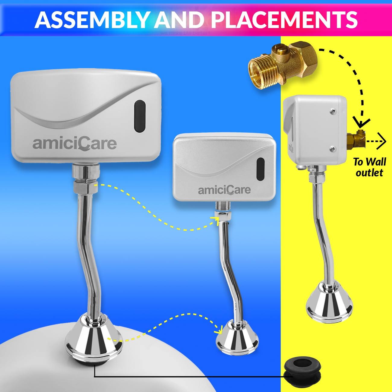 amiciCare Automatic Urinal Flush Sensor with Infrared Sensor 1