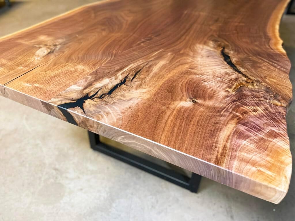 RESINHOMEFURNITURE Modern Natural Live Edge Acacia Wood Dining Table Coffee Table Living Room Table Hallway Table Meeting Table Office Table Counter Table Home Décor (18" Inches Tall, 36 x 20 Inches) image 4