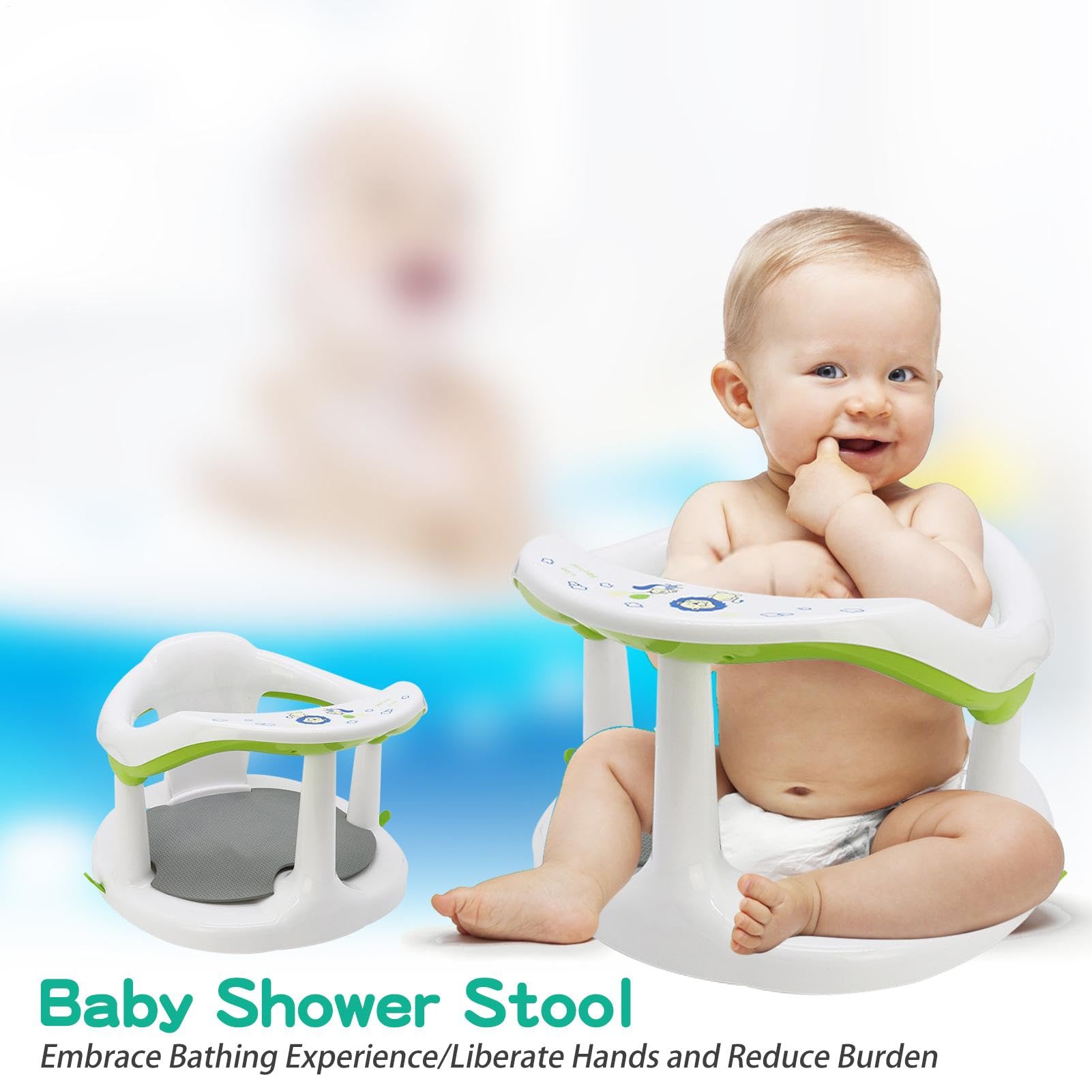 Bathtown für , rutschfester Badestuhl für neugeborenes für Badewanne | non slip und bequemer, tragbarer Sicherheitsstuhl für Babys von 6 bis 18 Monaten