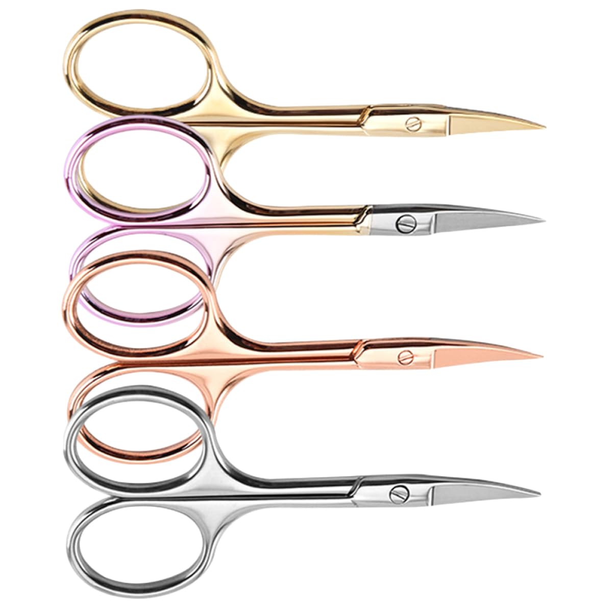 Didiseaon 8pezzi Forbici Colorate Acciaio Inossidabile Per Barba e Sopracciglia Strumenti Per Parrucchiere e Uso Domestico Colori Random Affilate e Precise Per Rifinitura