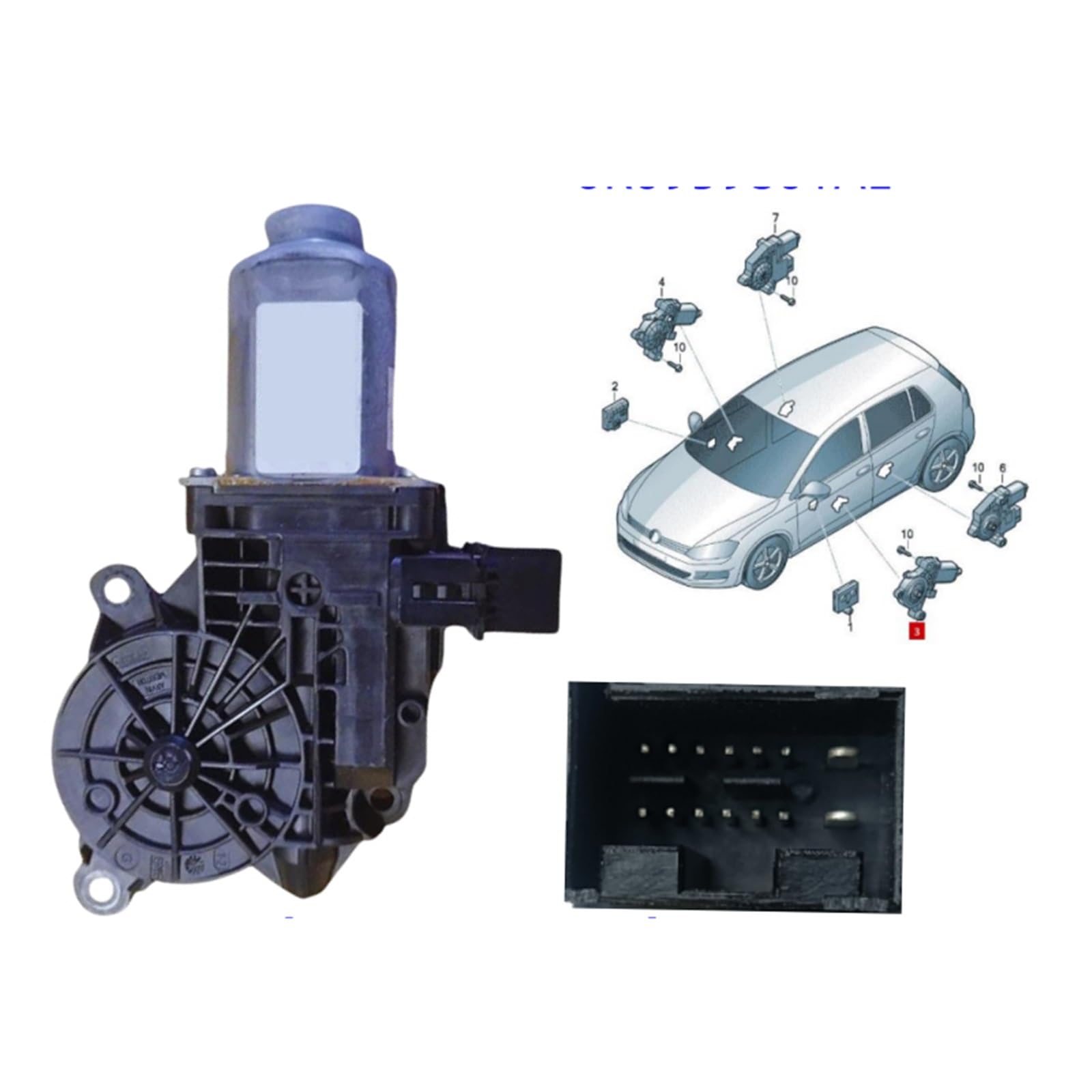 Motor elevador de luneta delantero izquierdo derecho compatible con Seat Ibiza 2008-2017 6J 6P – 6R0959801C 6R0959802C(Right)