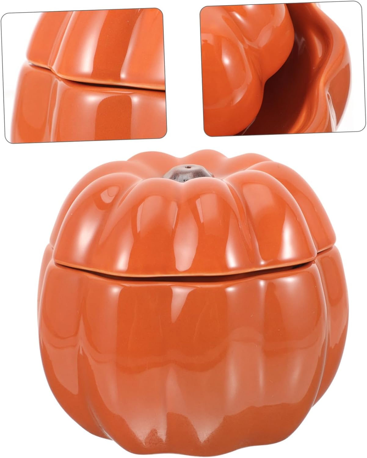Ceramic Cat Food Bowl Pumpkin Design Elevated Pet Feeder for Cats and Animals Non-breakable Easy to Attractive for Home