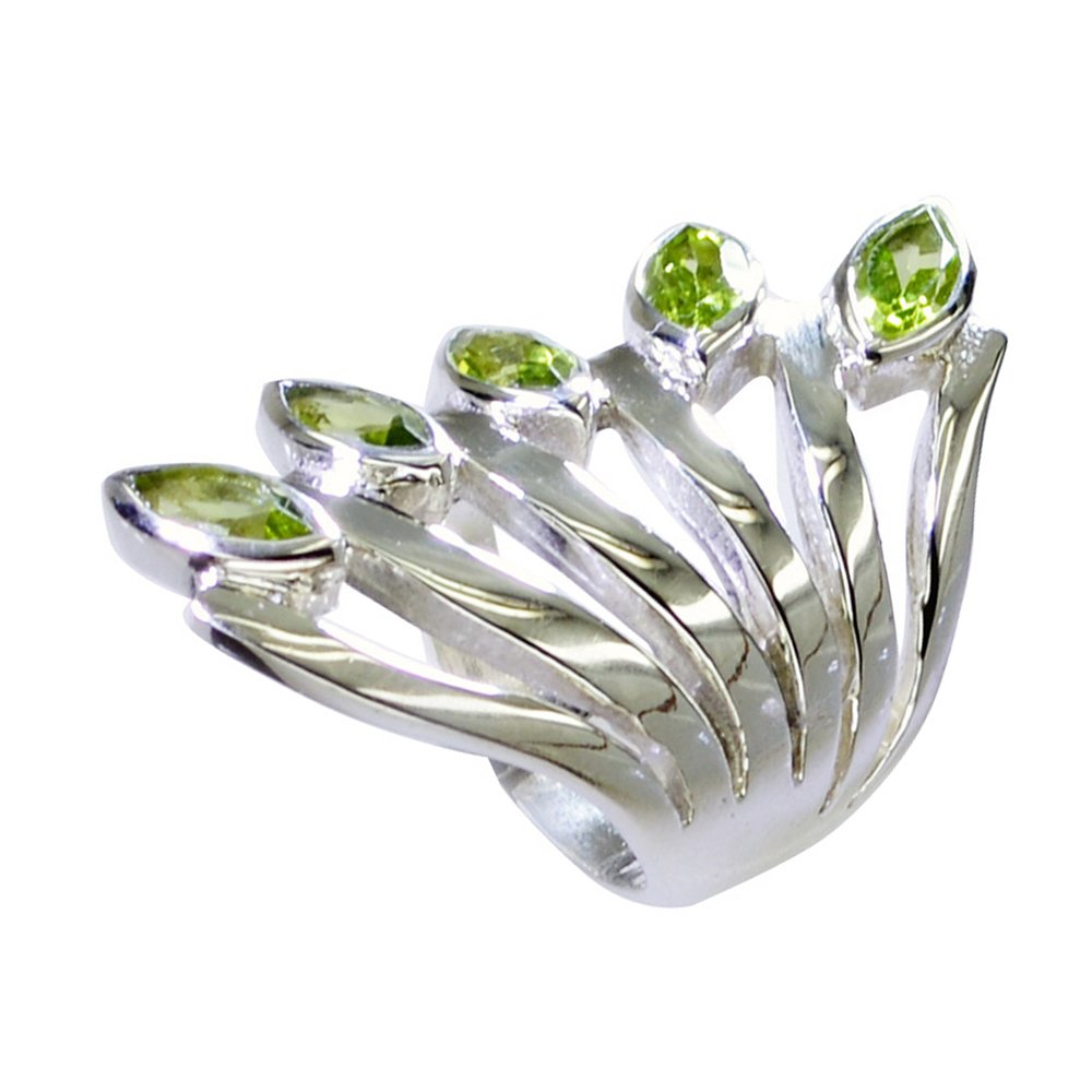 Bague péridot naturel en argent faite main, un bijou d'exception - 7