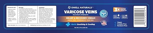 Miniatura 9 de OWELL NATURALS Crema para piernas de vena varicosa y araña, 2 onzas con vitamina E, fórmula natural de máxima fuerza, alivio de molestias de acción