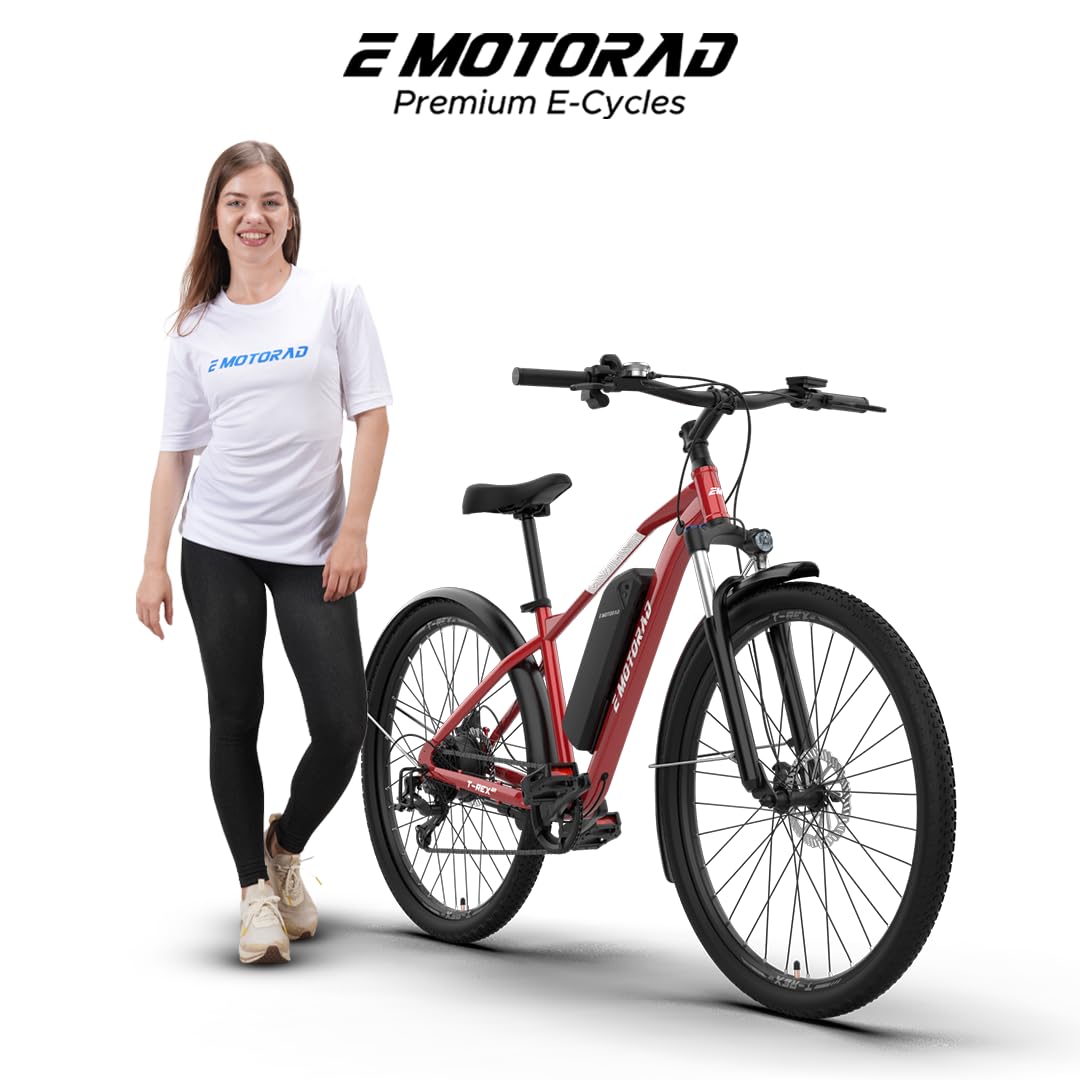 EMotorad T-Rex Air | Bicicleta Eléctrica MTB 29" para Adultos | Motor 250W 40Nm | Batería Extraíble 36V 13Ah | Frenos Hidráulicos | Shimano 7 Velocidades | Suspensión 100 mm | Hasta 65 km de Autonomía