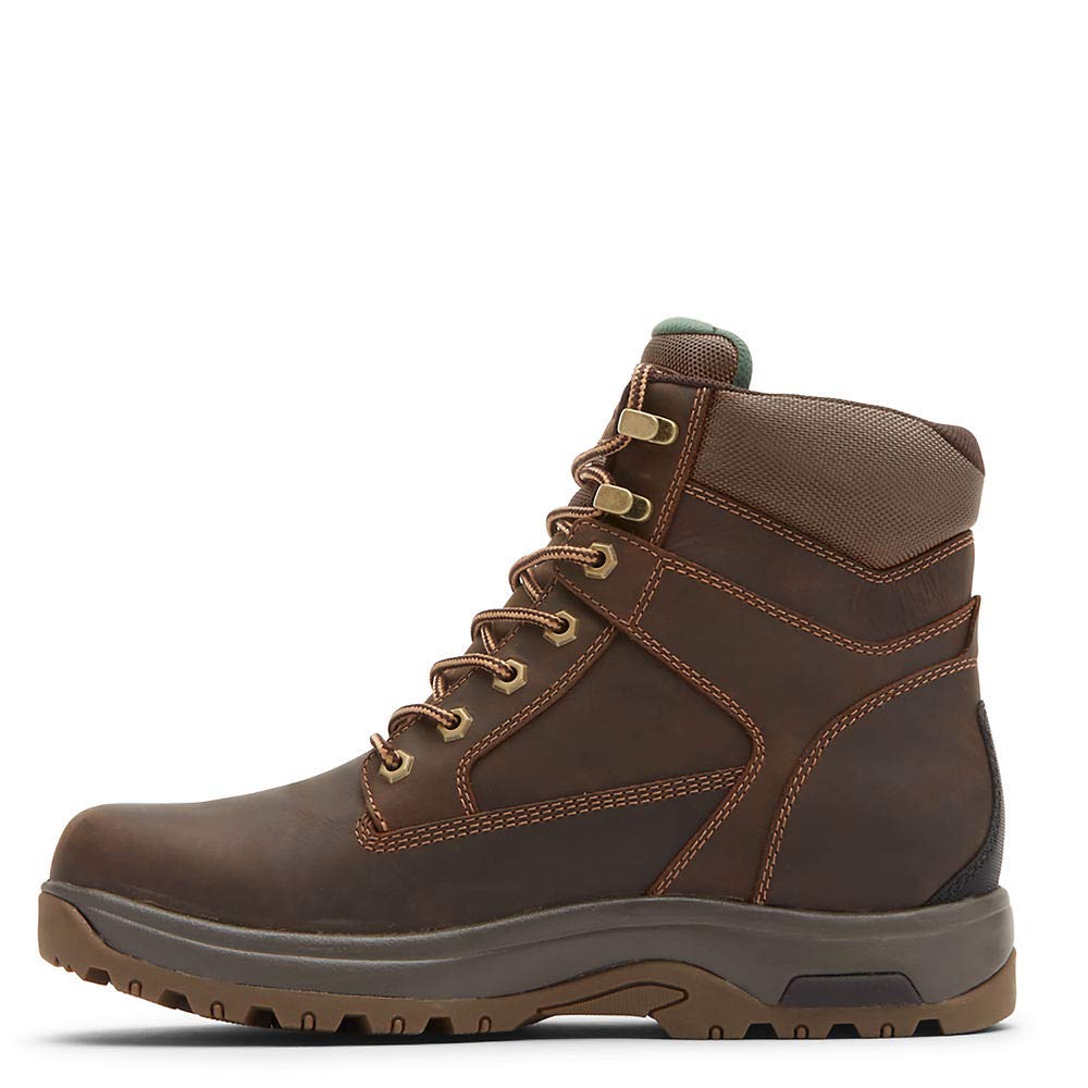 Dunham Men's 8000 Works 6 in Plain Toe Waterproof Boot, Brown, 8.5