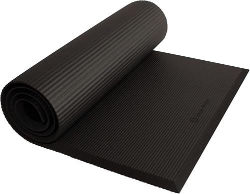 Hugger Mugger Ultimate Cushion - Tapete de yoga negro Lo último en grueso, agarre, suave esterilla de yoga extra larga y ancha y extra acolchada