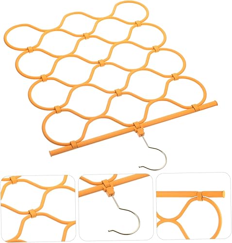 Miniatura 4 de HOMSFOU Perchas plegables para almacenamiento de bufandas, 3 piezas, perchas para niños, perchas para pantalones, organizador de armario, soporte