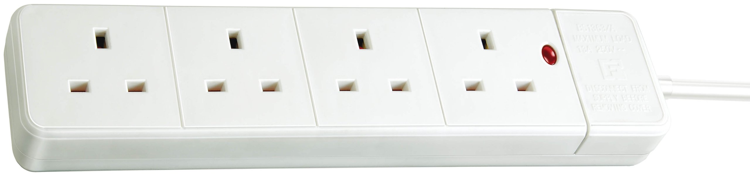 Brennenstuhl4-way extension socket with neon indicator white 5m 05VV-F 3G1,25 *GB*