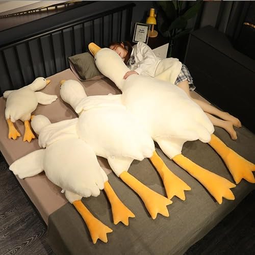 Miniatura 8 de Almohada de peluche gigante de ganso blanco, lindo juguete de pato suave para abrazar, almohada de felpa de cisne para abrazar, regalos para niños y